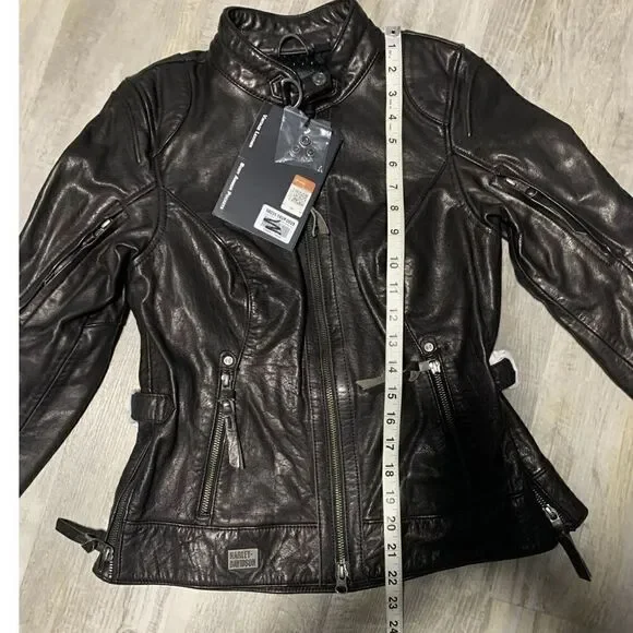 NWT Women's Line Stitcher Leather Jacket sz Xs-Petite - Picture 13 of 14